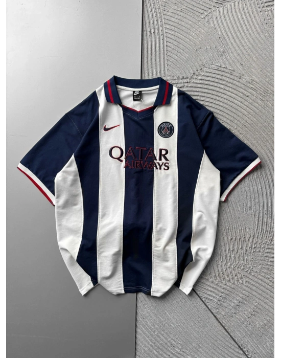 POLO YAKA SERİTLİ PSG NAKIS OVERSİZE TSHİRT