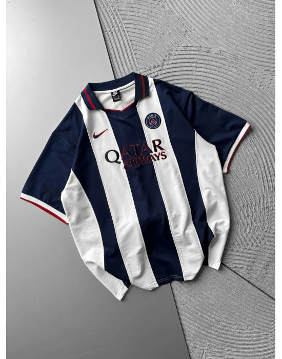 POLO YAKA SERİTLİ PSG NAKIS OVERSİZE TSHİRT