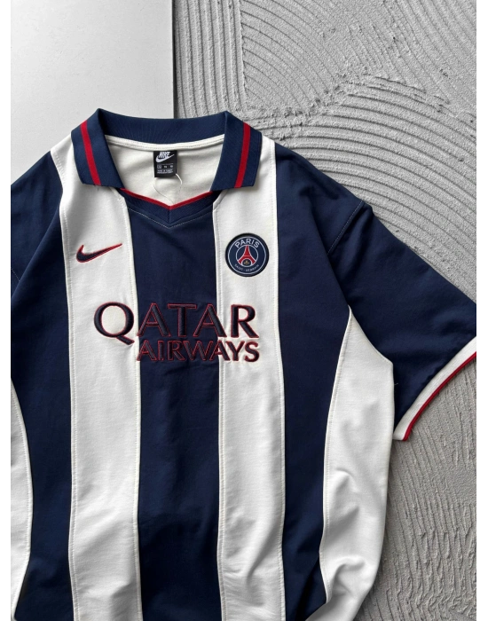 POLO YAKA SERİTLİ PSG NAKIS OVERSİZE TSHİRT