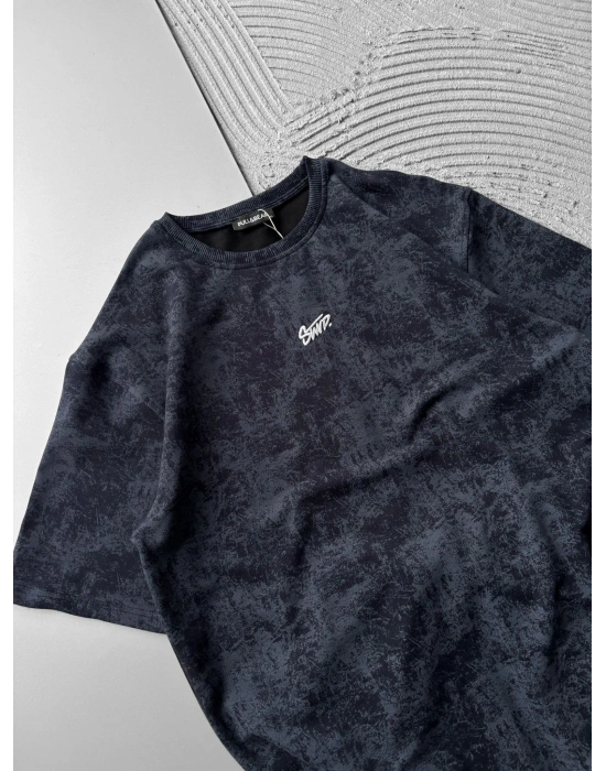 BİSİKLET YAKA YIKAMALI 2 İPLİK KUMAS STW OVERSİZE TSHİRT ANTRASİT