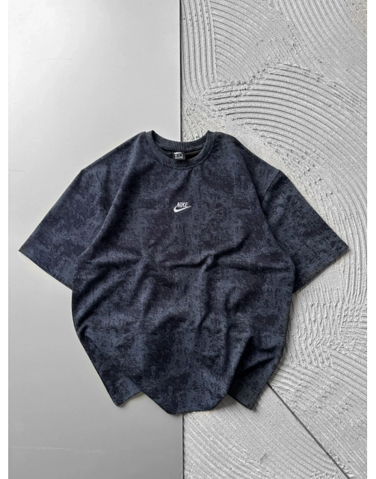 BİSİKLET YAKA YIKAMALI 2 İPLİK KUMAS NKE OVERSİZE TSHİRT ANTRASİT