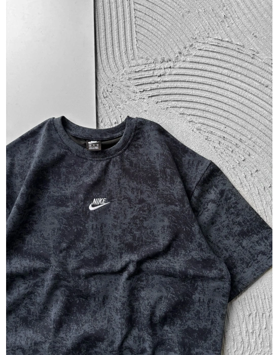 BİSİKLET YAKA YIKAMALI 2 İPLİK KUMAS NKE OVERSİZE TSHİRT ANTRASİT