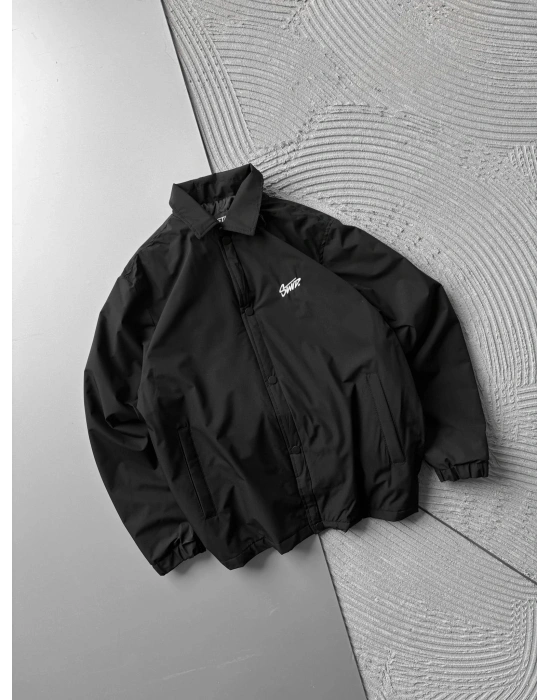 POLO YAKA CITCITLI OVERSİZE STW CEKET SİYAH