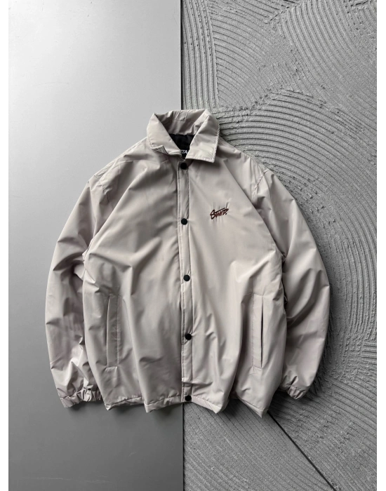 POLO YAKA CITCITLI OVERSİZE STW CEKET GRİ