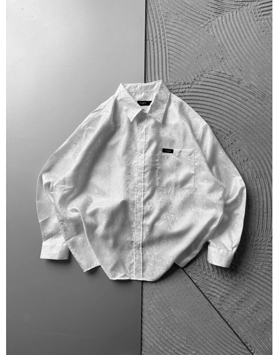 DESENLİ SATEN KUMAŞ OVERSİZE GÖMLEK