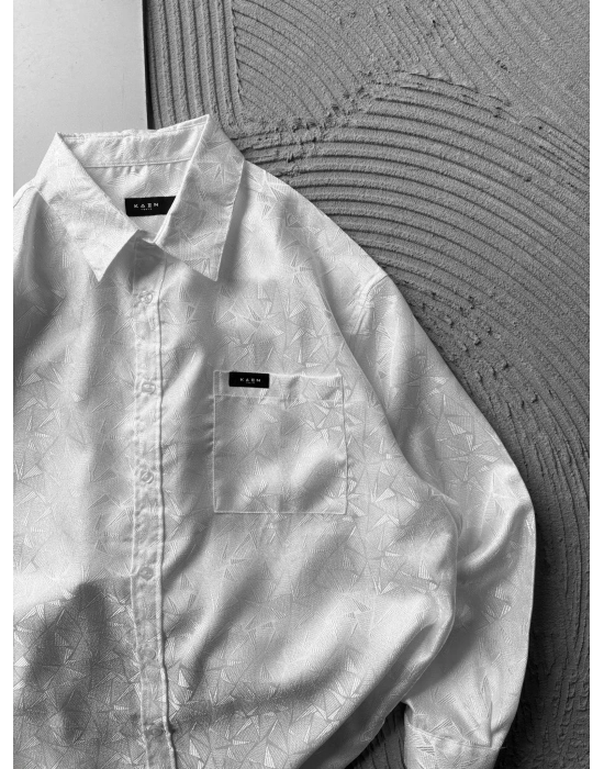 DESENLİ SATEN KUMAŞ OVERSİZE GÖMLEK