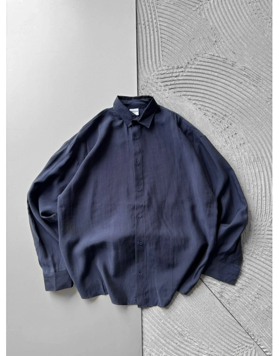 POLO YAKA MODAL KUMAŞ OVERSIZE GÖMLEK LACİ