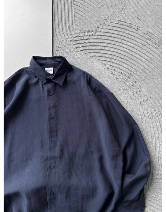 POLO YAKA MODAL KUMAŞ OVERSIZE GÖMLEK LACİ