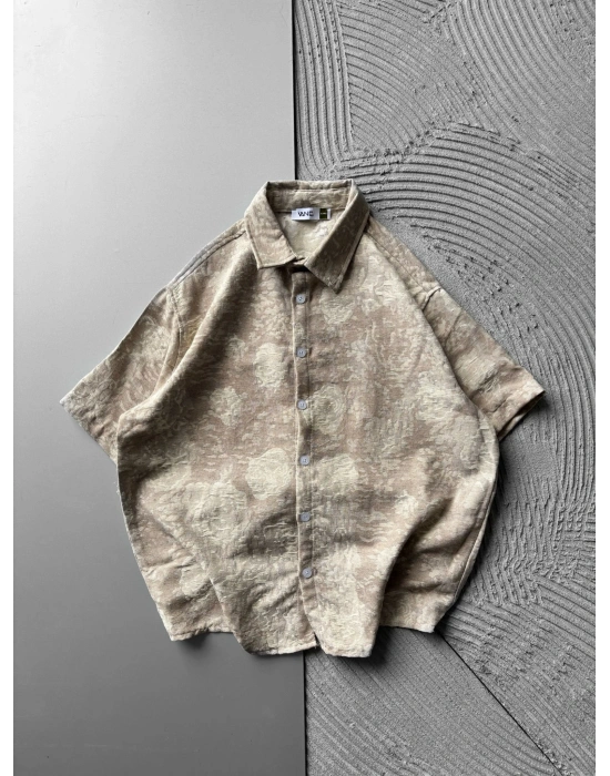 ETNIK DESEN OVERSIZE GÖMLEK SARI