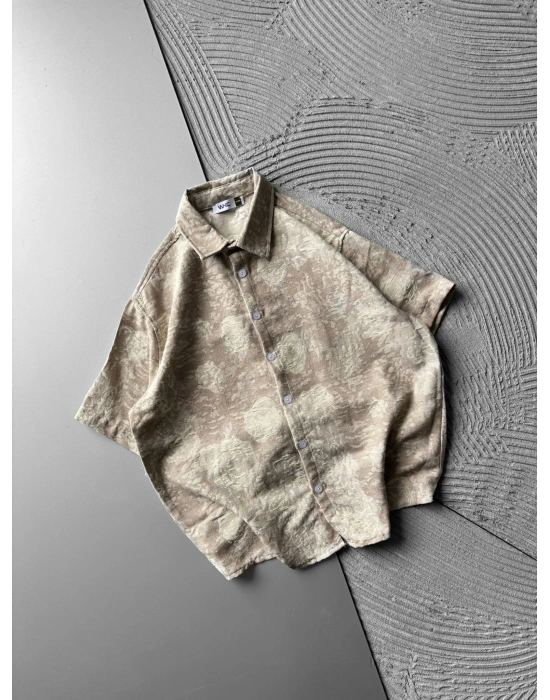 ETNIK DESEN OVERSIZE GÖMLEK SARI