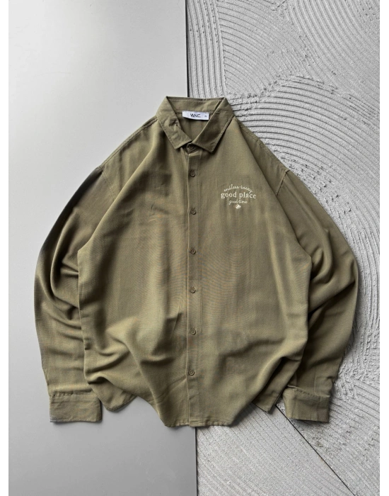 GOOD PLACE OVERSIZE GÖMLEK YEŞİL