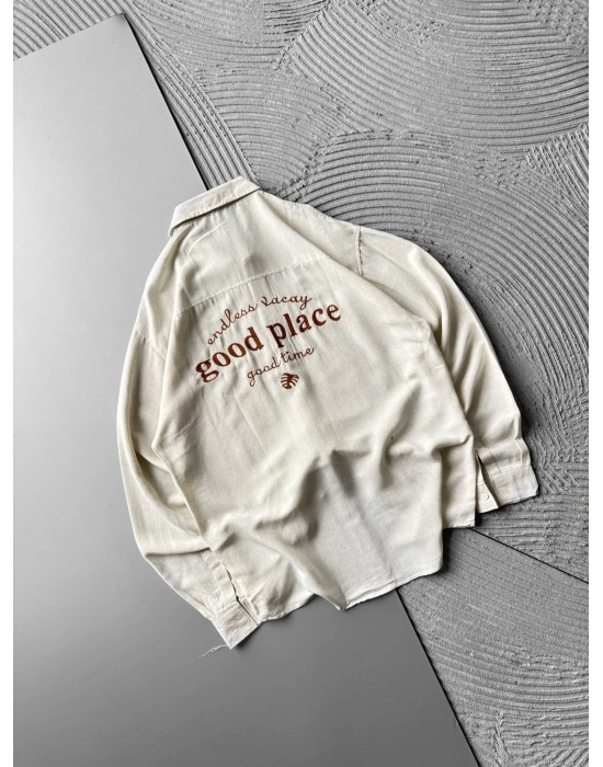 GOOD PLACE OVERSIZE GÖMLEK KREM