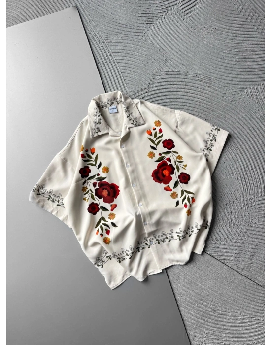 ÇIÇEK DESEN OVERSIZE GÖMLEK