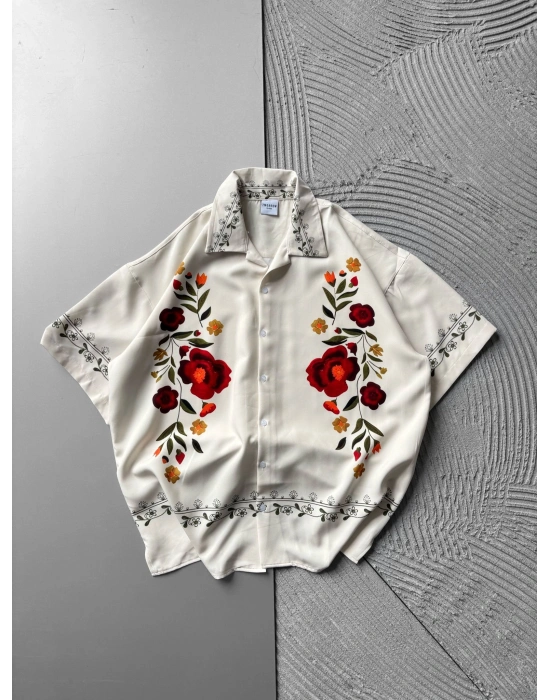 ÇIÇEK DESEN OVERSIZE GÖMLEK