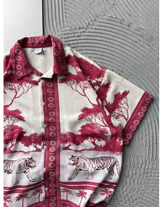 KAPLAN OVERSIZE GÖMLEK KIRMIZI