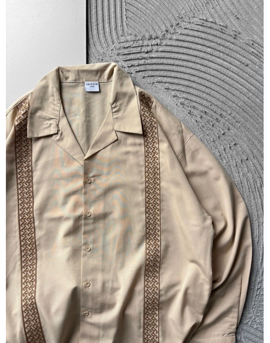 HASIR SERIT OVERSIZE GÖMLEK KREM