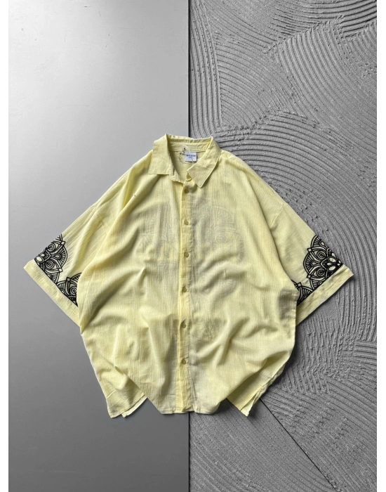 FUL İŞELEME FREEDOM OVERSIZE GÖMLEK SARI
