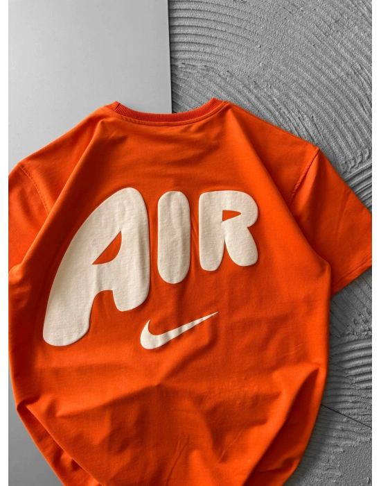 BİSİKLET YAKA KABARTMA AİR OVERSİZE TSHİRT TURUNCU