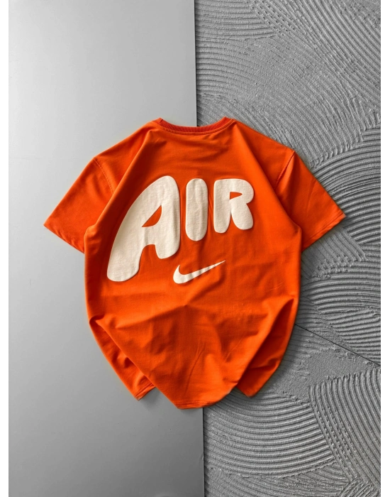 BİSİKLET YAKA KABARTMA AİR OVERSİZE TSHİRT TURUNCU