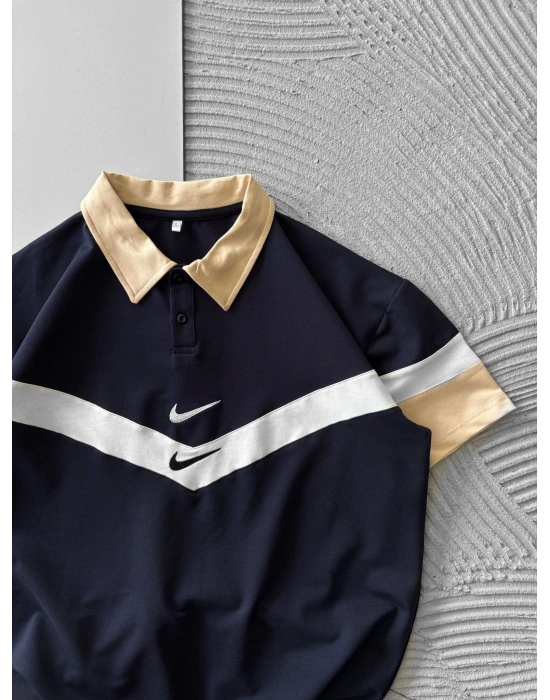 POLO YAKA CİFT NK NAKIŞ OVERSİZE TSHİRT LACİ