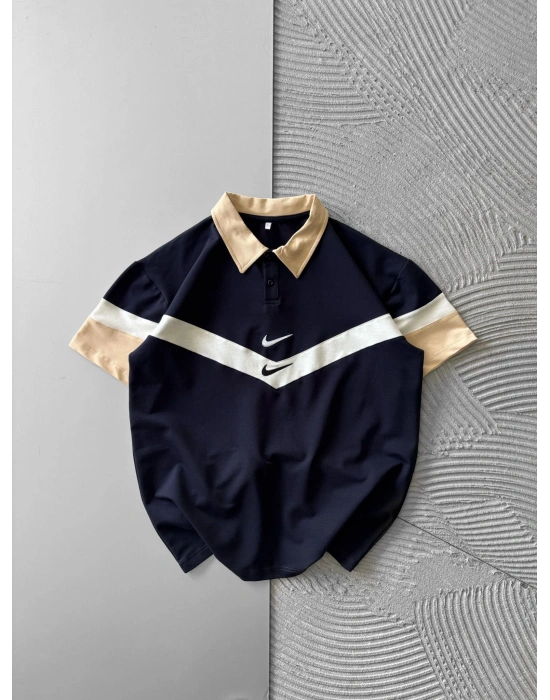 POLO YAKA CİFT NK NAKIŞ OVERSİZE TSHİRT LACİ