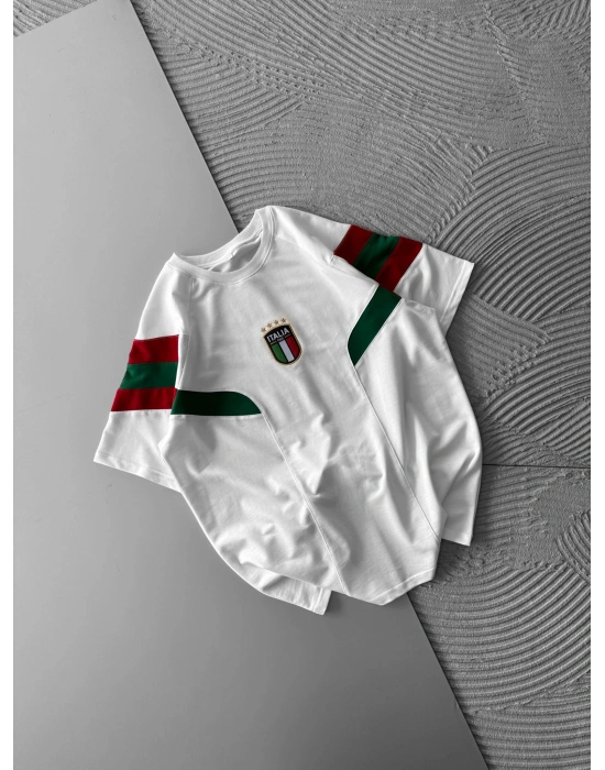 BİSİKLET YAKA KOL SERİT İTALY HS OVERSİZE TSHİRT