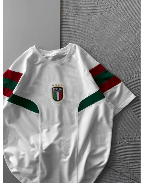 BİSİKLET YAKA KOL SERİT İTALY HS OVERSİZE TSHİRT