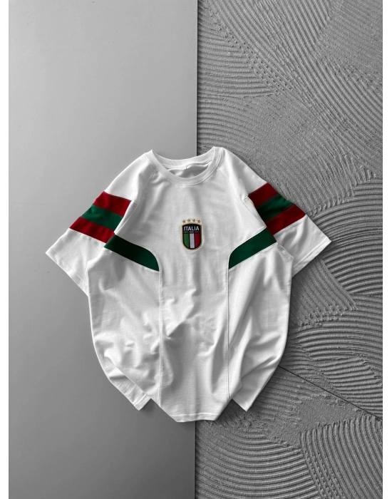 BİSİKLET YAKA KOL SERİT İTALY HS OVERSİZE TSHİRT