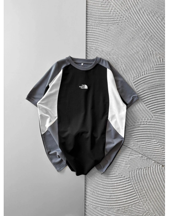 BİSİKLET YAKA PARCALİ NF HS OVERSİZE TSHİRT GRİ