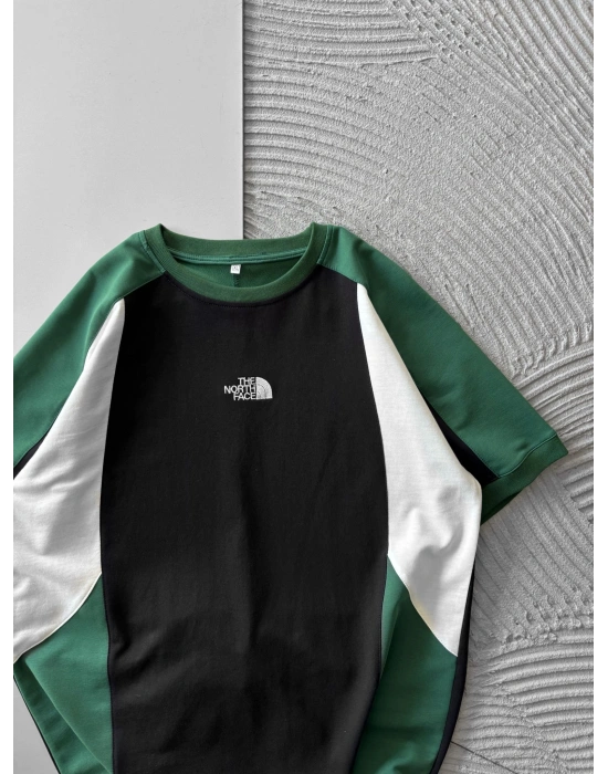 BİSİKLET YAKA PARCALİ NF HS OVERSİZE TSHİRT YEŞİL