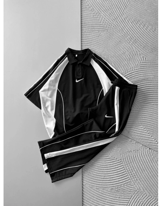 POLO YAKA BİYELİ NK HS OVERSİZE EŞOFMAN TAKIMI SİYAH