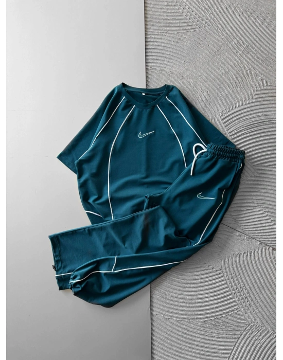 BİSİKLET YAKA FUL BİYELİ NK HS OVERSİZE EŞOFMAN TAKIMI SU YEŞİLİ