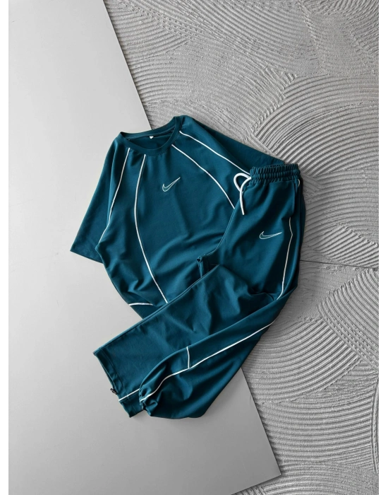 BİSİKLET YAKA FUL BİYELİ NK HS OVERSİZE EŞOFMAN TAKIMI SU YEŞİLİ