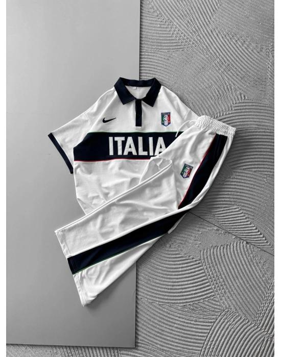 POLO YAKA İTALİA HS OVERSİZE EŞOFMAN TAKIMI  BEYAZ