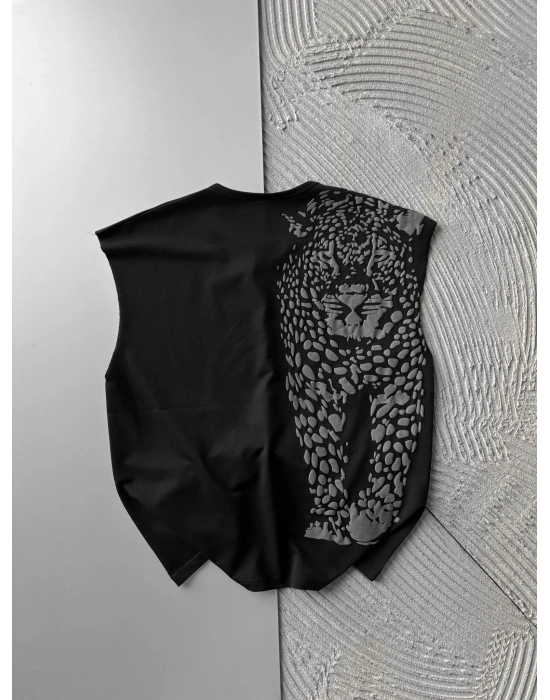 KABARTMA SIRT LEOPAR BASKI ATLET SİYAH