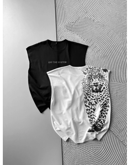 KABARTMA SIRT LEOPAR BASKI ATLET SİYAH