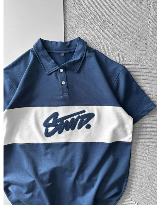 POLO YAKA ORTA SERİT STW NAKIŞ TSHİRT LACİ