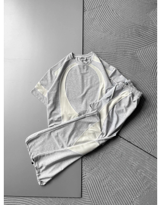 BASIC OVAL PARÇALI OVERSIZE EŞOFMAN TAKIMI GRİ