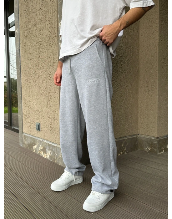 2 İPLİK KUMAŞ STW İP NAKIŞ PACA LASTİK EŞOFMAN ALTI GRİ