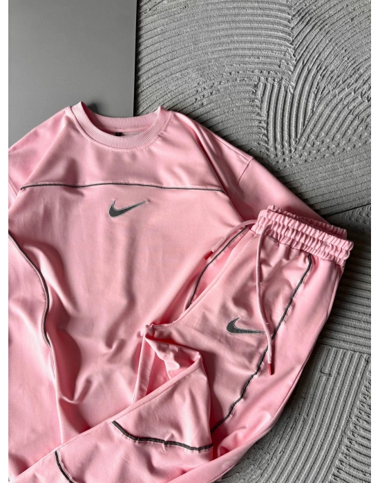 ALT ÜST REFLEKTÖR NK HS OVERSİZE EŞOFMAN TAKIMI PEMBE