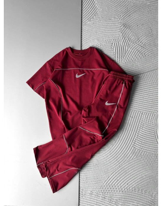 ALT ÜST REFLEKTÖR NK HS OVERSİZE EŞOFMAN TAKIMI BORDO