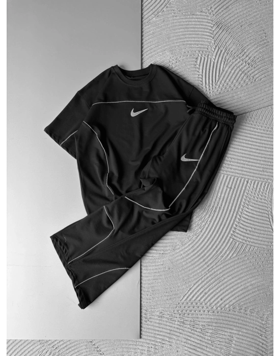 ALT ÜST REFLEKTÖR NK HS OVERSİZE EŞOFMAN TAKIMI SİYAH