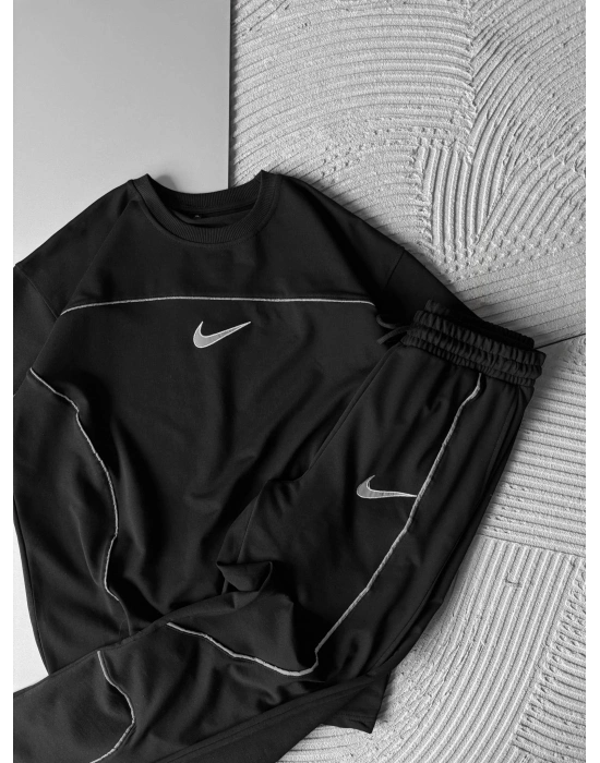 ALT ÜST REFLEKTÖR NK HS OVERSİZE EŞOFMAN TAKIMI SİYAH