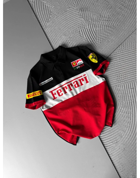 POLO YAKA NK FERARİ BASKI HS OVERSİZE TSHİRT KIRMIZI