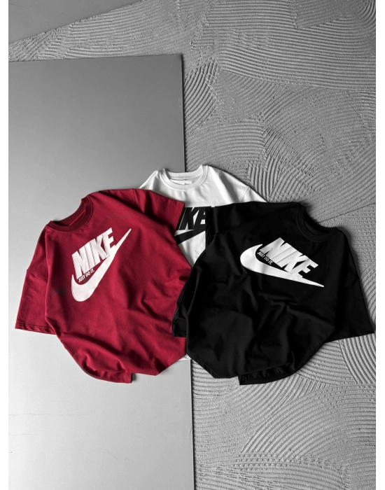 BİSİKLET YAKA NK APLİKE HS OVERSİZE TSHİRT SİYAH