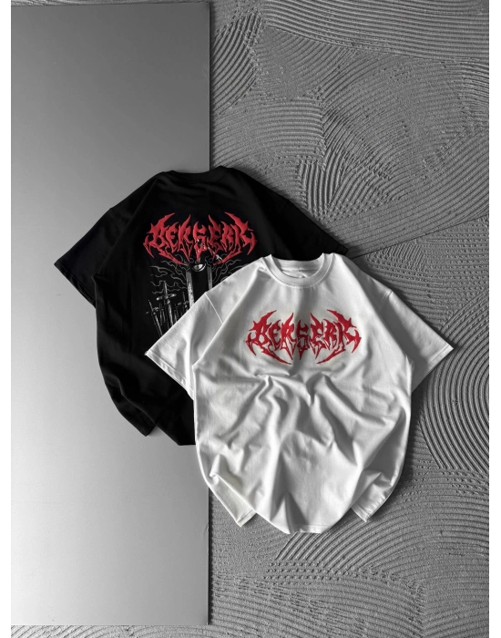 KABARTMA BASKI HS OVERSİZE TSHİRT SİYAH