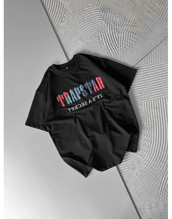 TRAP KABARTMA BASKI HS OVERSİZE TSHİRT SİYAH