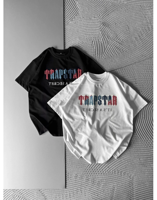 TRAP KABARTMA BASKI HS OVERSİZE TSHİRT SİYAH
