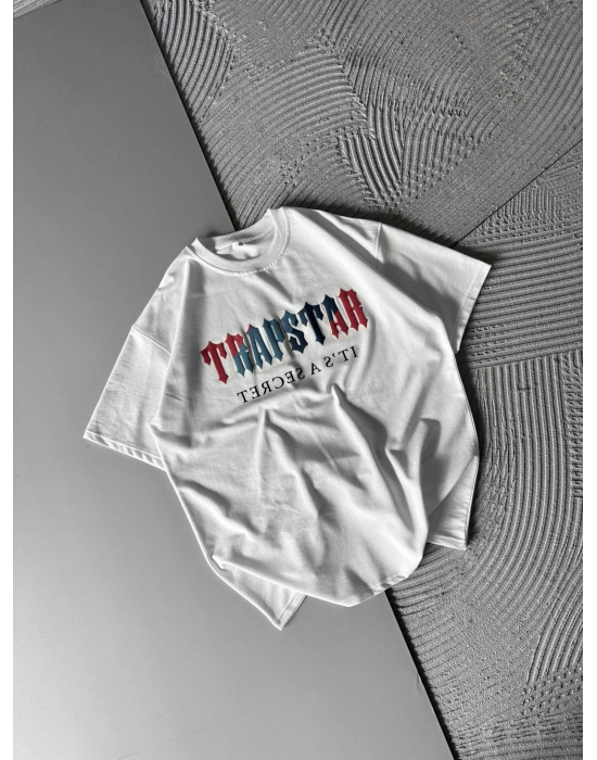 TRAP KABARTMA BASKI HS OVERSİZE TSHİRT BEYAZ