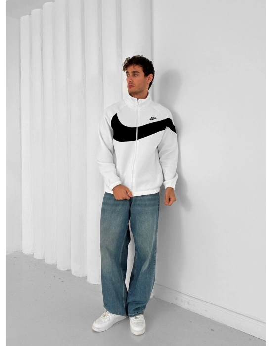 3 İPLİK PAMUKLU KUMAŞ ÇİFT NAKIŞ NK OVERSİZE HIRKA